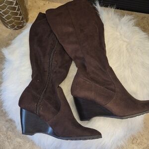 Brown Wedge Boots